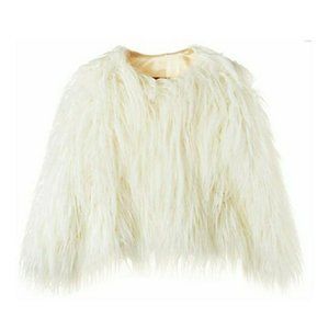 Erencook White Faux Fur Coat